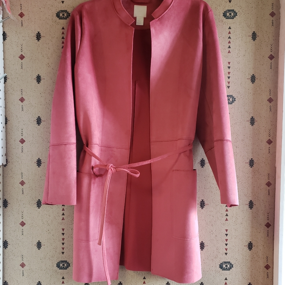 Pink suede jacket coat